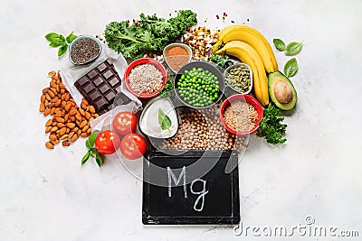 Food containing magnesium Stock Photo