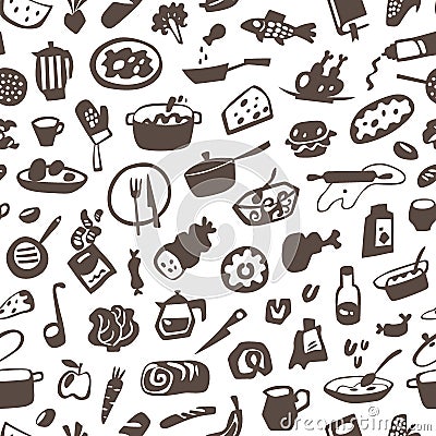 Food , cookery - seamless vector background Vector Illustration