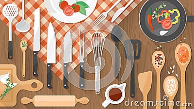 Food and cooking banner Vector Illustration