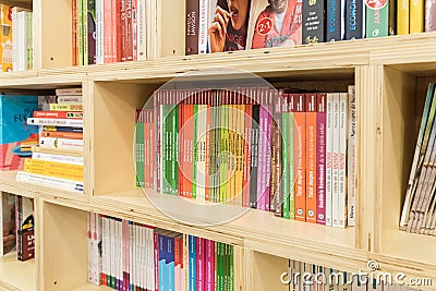 Food Cooking Books On Modern Bookstore Shelf Editorial Stock Photo