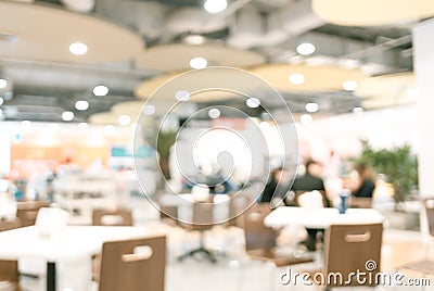 Food court blurred background with bokeh,defocused lights Stock Photo