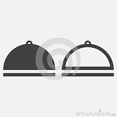 Food cover icon vector isolated on white. Vector Illustration