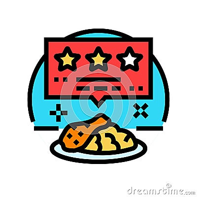 food critic restaurant chef color icon illustration Cartoon Illustration