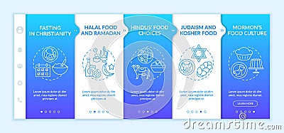 Food culture in religions onboarding vector template Vector Illustration