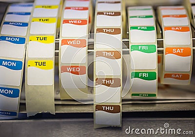 Food date labels Stock Photo