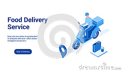 Food delivery 3d template 2 Vector Illustration