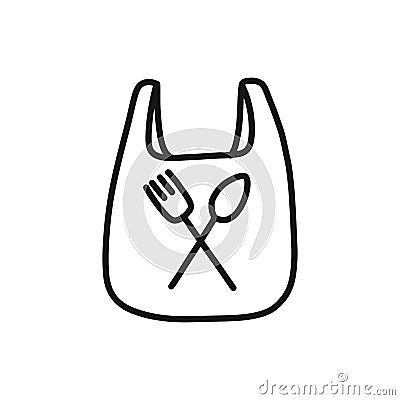 Food delivery doodle icon, vector illustration Cartoon Illustration