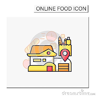 Food delivery home color icon Vector Illustration