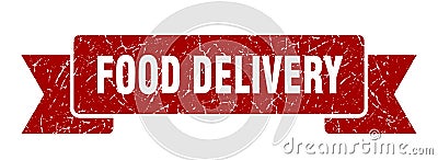 food delivery ribbon. food delivery grunge band sign. Vector Illustration