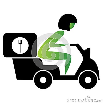 Food Delivery Scooter Vector Illustration