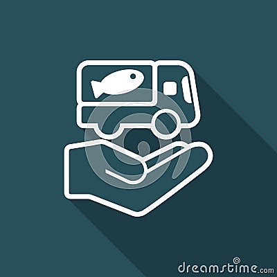 Food delivery service - Vector web icon Vector Illustration