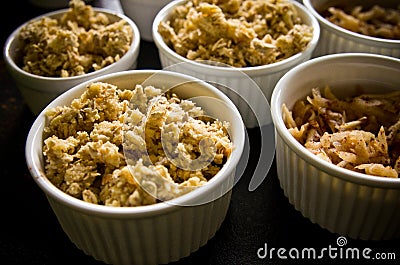 Food dessert homemade apple baked with pear and crust Stock Photo