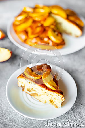 Food, dessert, pastries, pie. Tasty beautiful apple pie Stock Photo