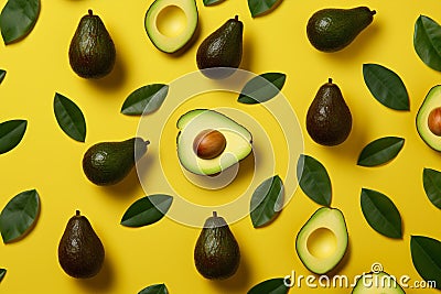 Food diet exotic healthy view idea green fruit top vegetarian pattern background avocado tropical Stock Photo