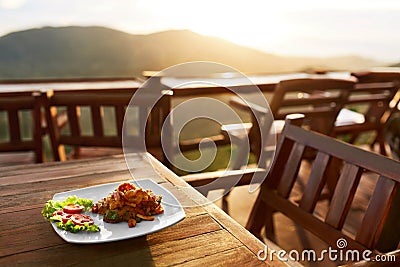 Food. Dinner In Thai Restaurant. Healthy Meal. Travel To Thailand Stock Photo