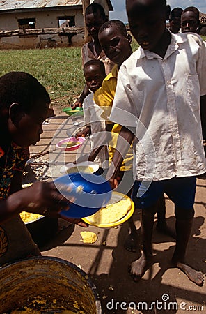 Food distribution, Uganda Editorial Stock Photo