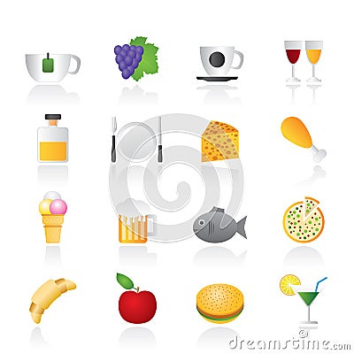 Food, Drink and beverage icons Vector Illustration