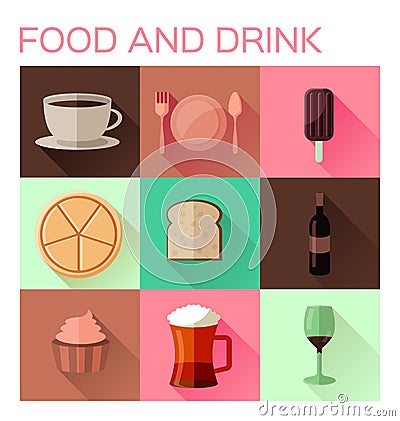 Food and drink flat icon Stock Photo