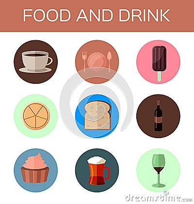 Food and drink flat icon Stock Photo