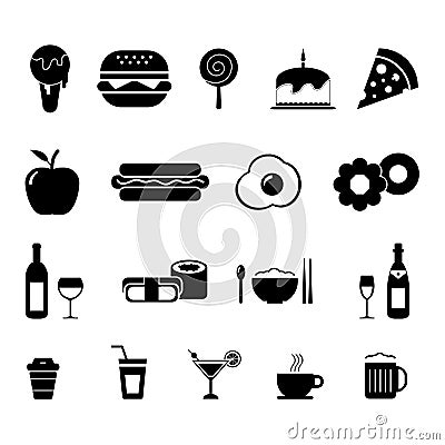 Food and Drink Icon set Vector Illustration