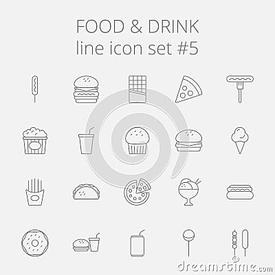 Food and drink icon set Vector Illustration