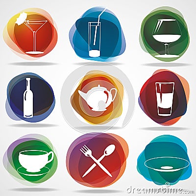 Food and drink icons Vector Illustration