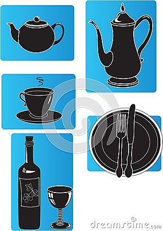 Food and drink icons Stock Photo