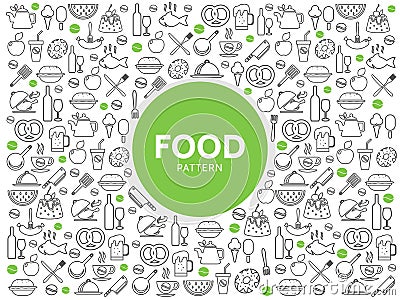 Food And Drink Pattern Vector Illustration