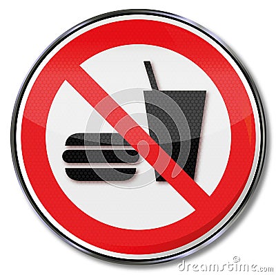 Food and drinks are prohibited Vector Illustration