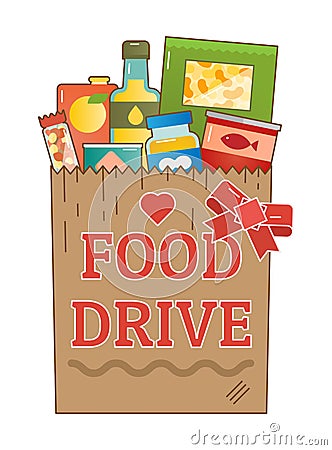 Food Drive charity movement logo vector illustration Vector Illustration