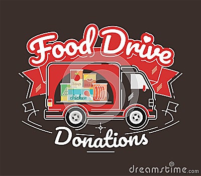 Food Drive charity movement, vector illustration Vector Illustration