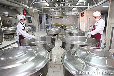 Food Factory Workers Editorial Stock Photo