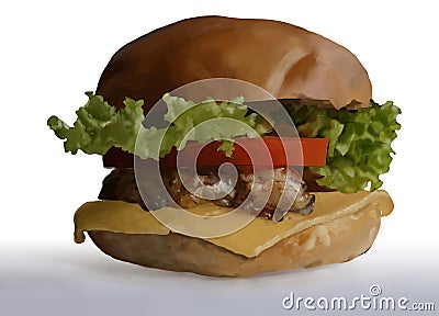 food, fast food, burgers, salads, chicken, steak, cheese, tomato Stock Photo