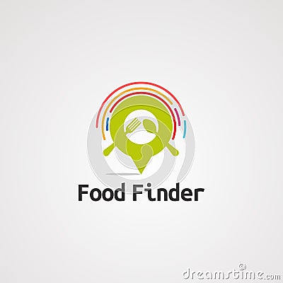 Food finder location logo vector, icon, element, and template for company Vector Illustration