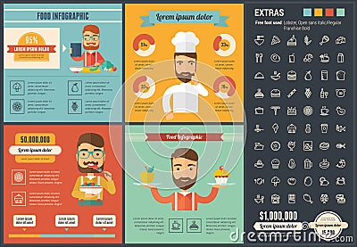 Food flat design Infographic Template Vector Illustration