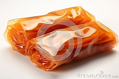 Food Grade Cling Film on white background Stock Photo