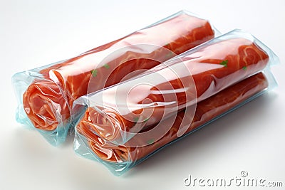 Food Grade Cling Film on white background Stock Photo