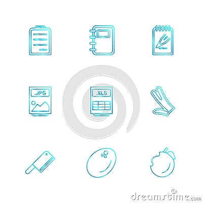 food, health , nutrious , healthy , eps icons set vector Vector Illustration