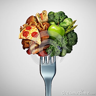 Food Health Options Concept Cartoon Illustration