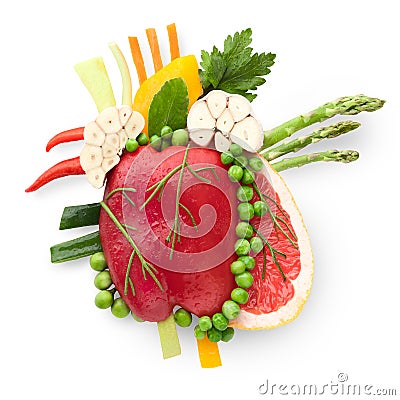 Food for heart. Stock Photo