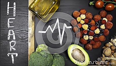 food for heart, rich with antioxidants, monounsaturated hydrochloric acids Stock Photo