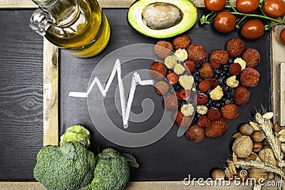 food for heart, rich with antioxidants, monounsaturated hydrochloric acids Stock Photo