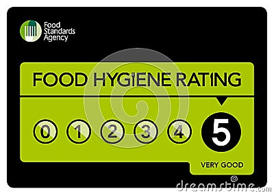 Food Hygiene Rating 5 Stock Photo