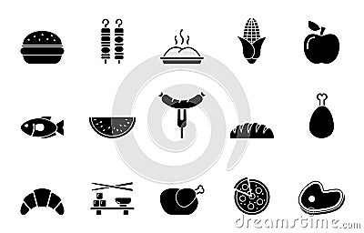 Food icon set Stock Photo