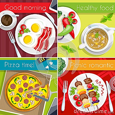 Food Icon Set Vector Illustration