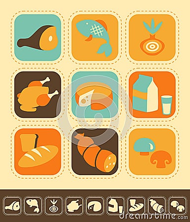 Food Icon Set Vector Illustration