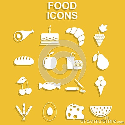 Food icon set Vector Illustration