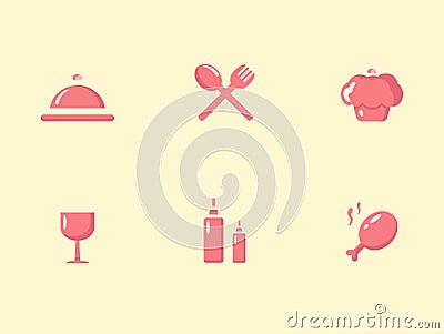 Food icon set, vector symbol, flat design Vector Illustration