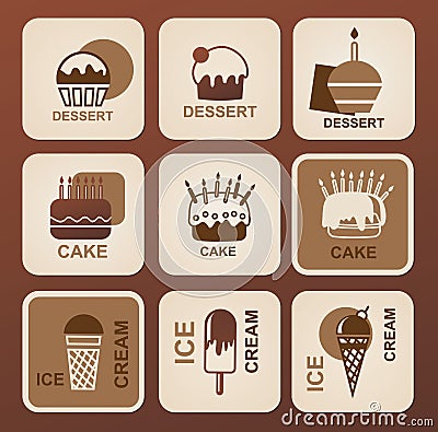 Food icons set. Vector symbols. Vector Illustration
