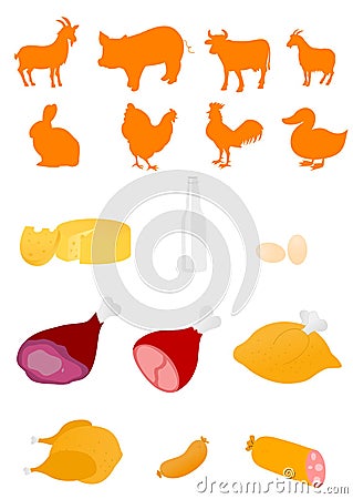 food industry products Vector Illustration